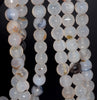 8MM Milky White Agate Gemstone Faceted Round Loose Beads 14.5 inch Full Strand (80002792-A55)