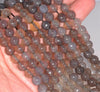 8MM Grey Agate Gemstone Faceted Round Loose Beads 14.5 inch Full Strand (80002796-A54)