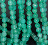 8MM Emerald Green Agate Gemstone Faceted Round Loose Beads 14.5 inch Full Strand (80002800-A54)