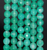 8MM Emerald Green Agate Gemstone Faceted Round Loose Beads 14.5 inch Full Strand (80002800-A54)