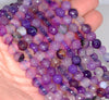 8MM Purple Agate Gemstone Faceted Round Loose Beads 14.5 inch Full Strand (80002801-A54)