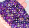 8MM Dark Purple Agate Gemstone Faceted Round Loose Beads 14.5 inch Full Strand (80002803-A54)