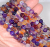 8MM Purple Agate Gemstone Faceted Round Loose Beads 14.5 inch Full Strand (80002804-A54)