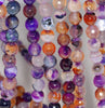 8MM Purple Agate Gemstone Faceted Round Loose Beads 14.5 inch Full Strand (80002804-A54)