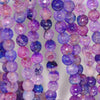 8MM Purple Dragon Vein Agate Gemstone Faceted Round Loose Beads 14.5 inch Full Strand (80002805-A54)