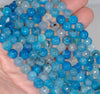 8MM Apatite Blue Dragon Vein Agate Gemstone Faceted Round Loose Beads 14.5 inch Full Strand (80002808-A54)