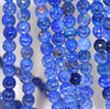 8MM Sapphire Blue Dragon Vein Agate Gemstone Faceted Round Loose Beads 14.5 inch Full Strand (80002810-A54)