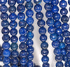 8MM Dark Blue Agate Gemstone Faceted Round Loose Beads 14.5 inch Full Strand (80002811-A54)