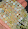 8MM Light Green Agate Gemstone Faceted Round Loose Beads 14.5 inch Full Strand (80002812-A57)