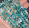 8MM Green Dragon Vein Agate Gemstone Faceted Round Loose Beads 14.5 inch Full Strand (80002813-A57)