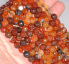 8MM Red Agate Gemstone Faceted Round Loose Beads 14.5 inch Full Strand (80002814-A57)