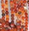 8MM Red Agate Gemstone Faceted Round Loose Beads 14.5 inch Full Strand (80002814-A57)