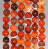 8MM Red Agate Gemstone Faceted Round Loose Beads 14.5 inch Full Strand (80002814-A57)