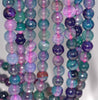 8MM Multi Color Dragon Vein Agate Gemstone Faceted Round Loose Beads 14.5 inch Full Strand (80002815-A57)