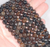 8MM Dark Brown Agate Gemstone Faceted Round Loose Beads 14.5 inch Full Strand (80002816-A57)