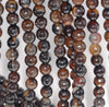 8MM Dark Brown Agate Gemstone Faceted Round Loose Beads 14.5 inch Full Strand (80002816-A57)