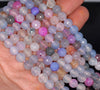 8MM Rainbow Dragon Vein Agate Gemstone Faceted Round Loose Beads 14.5 inch Full Strand (80002818-A57)