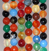 8MM Party Mix Agate Gemstone Faceted Round Loose Beads 14.5 inch Full Strand (80002819-A57)