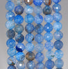 8MM Light Blue Dragon Vein Agate Gemstone Faceted Round Loose Beads 14.5 inch Full Strand (80002822-A57)