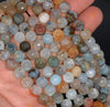 8MM Mix Dragon Vein Agate Gemstone Faceted Round Loose Beads 14.5 inch Full Strand (80002823-A57)