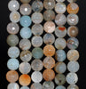 8MM Mix Dragon Vein Agate Gemstone Faceted Round Loose Beads 14.5 inch Full Strand (80002823-A57)