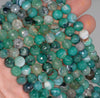 8MM Green Dragon Vein Agate Gemstone Faceted Round Loose Beads 14.5 inch Full Strand (80002824-A57)