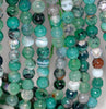 8MM Green Dragon Vein Agate Gemstone Faceted Round Loose Beads 14.5 inch Full Strand (80002824-A57)