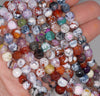 8MM Mix Fire Agate Gemstone Faceted Round Loose Beads 14.5 inch Full Strand (80002825-A57)