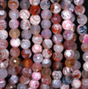 8MM Peach Fire Agate Gemstone Faceted Round Loose Beads 14.5 inch Full Strand (80002826-A57)