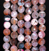 8MM Peach Fire Agate Gemstone Faceted Round Loose Beads 14.5 inch Full Strand (80002826-A57)