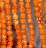 8MM Orange Fire Agate Gemstone Faceted Round Loose Beads 14.5 inch Full Strand (80002827-A57)