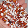 8MM Orange Fire Agate Gemstone Faceted Round Loose Beads 14.5 inch Full Strand (80002829-A57)