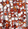 8MM Orange Fire Agate Gemstone Faceted Round Loose Beads 14.5 inch Full Strand (80002829-A57)