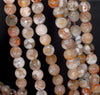 8MM Orange Coffee Fire Agate Gemstone Faceted Round Loose Beads 14.5 inch Full Strand (80002830-A56)