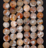 8MM Orange Coffee Fire Agate Gemstone Faceted Round Loose Beads 14.5 inch Full Strand (80002830-A56)