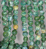 8MM Dark Green Fire Agate Gemstone Faceted Round Loose Beads 14.5 inch Full Strand (80002831-A56)