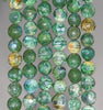 8MM Dark Green Fire Agate Gemstone Faceted Round Loose Beads 14.5 inch Full Strand (80002831-A56)