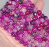 8MM Rose Pink Dragon Vein Agate Gemstone Faceted Round Loose Beads 14.5 inch Full Strand (80002833-A56)