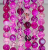 8MM Rose Pink Dragon Vein Agate Gemstone Faceted Round Loose Beads 14.5 inch Full Strand (80002833-A56)