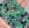 8MM Green Dragon Vein Agate Gemstone Faceted Round Loose Beads 14.5 inch Full Strand (80002834-A56)