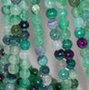 8MM Green Dragon Vein Agate Gemstone Faceted Round Loose Beads 14.5 inch Full Strand (80002834-A56)