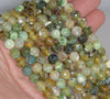 8MM Grass Green Fire Agate Gemstone Faceted Round Loose Beads 14.5 inch Full Strand (80002835-A56)