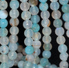 8MM Aqua Blue Dragon Vein Agate Gemstone Faceted Round Loose Beads 14.5 inch Full Strand (80002837-A56)