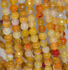 8MM Yellow Green Dragon Vein Agate Gemstone Faceted Round Loose Beads 13.5 inch Full Strand (80002838-A56)