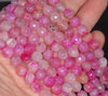 8MM Light Pink Dragon Vein Agate Gemstone Faceted Round Loose Beads 14.5 inch Full Strand (80002839-A56)