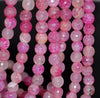 8MM Light Pink Dragon Vein Agate Gemstone Faceted Round Loose Beads 14.5 inch Full Strand (80002839-A56)