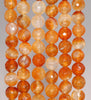 8MM Orange Dragon Vein Agate Gemstone Faceted Round Loose Beads 14.5 inch Full Strand (80002840-A56)