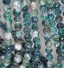 8MM Dark Green Fire Agate Gemstone Faceted Round Loose Beads 14.5 inch Full Strand (80002841-A56)