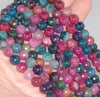 8MM Party Mix Dragon Vein Agate Gemstone Faceted Round Loose Beads 14.5 inch Full Strand (80002842-A56)