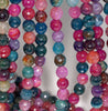 8MM Party Mix Dragon Vein Agate Gemstone Faceted Round Loose Beads 14.5 inch Full Strand (80002842-A56)